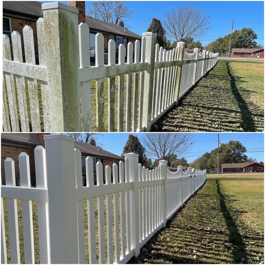 Fence Cleaning Before and After