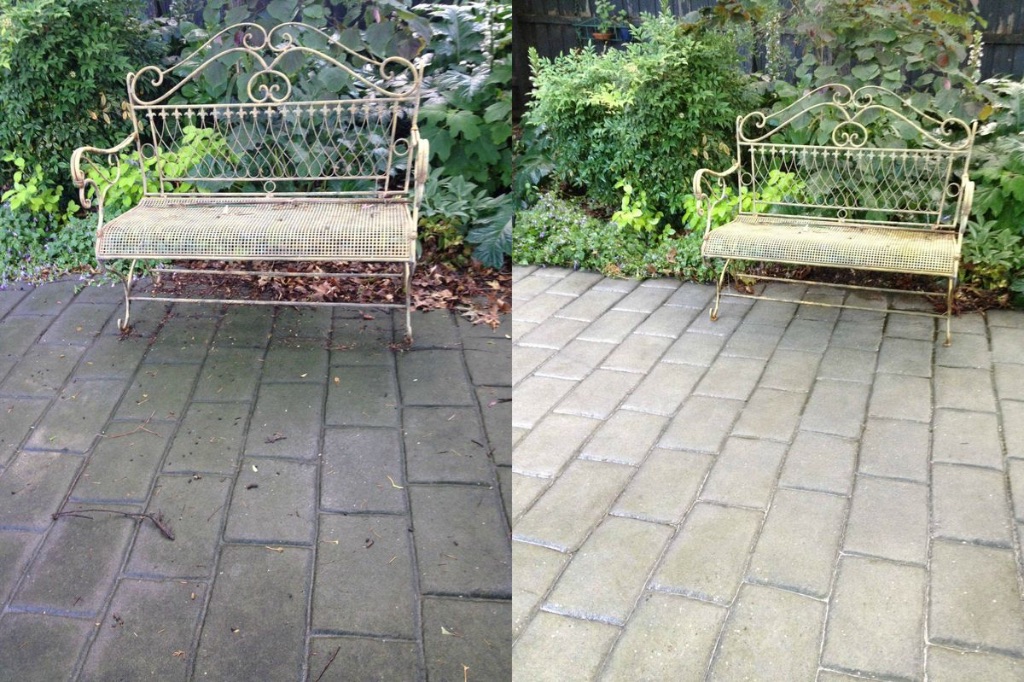Patio and Bench Before and After